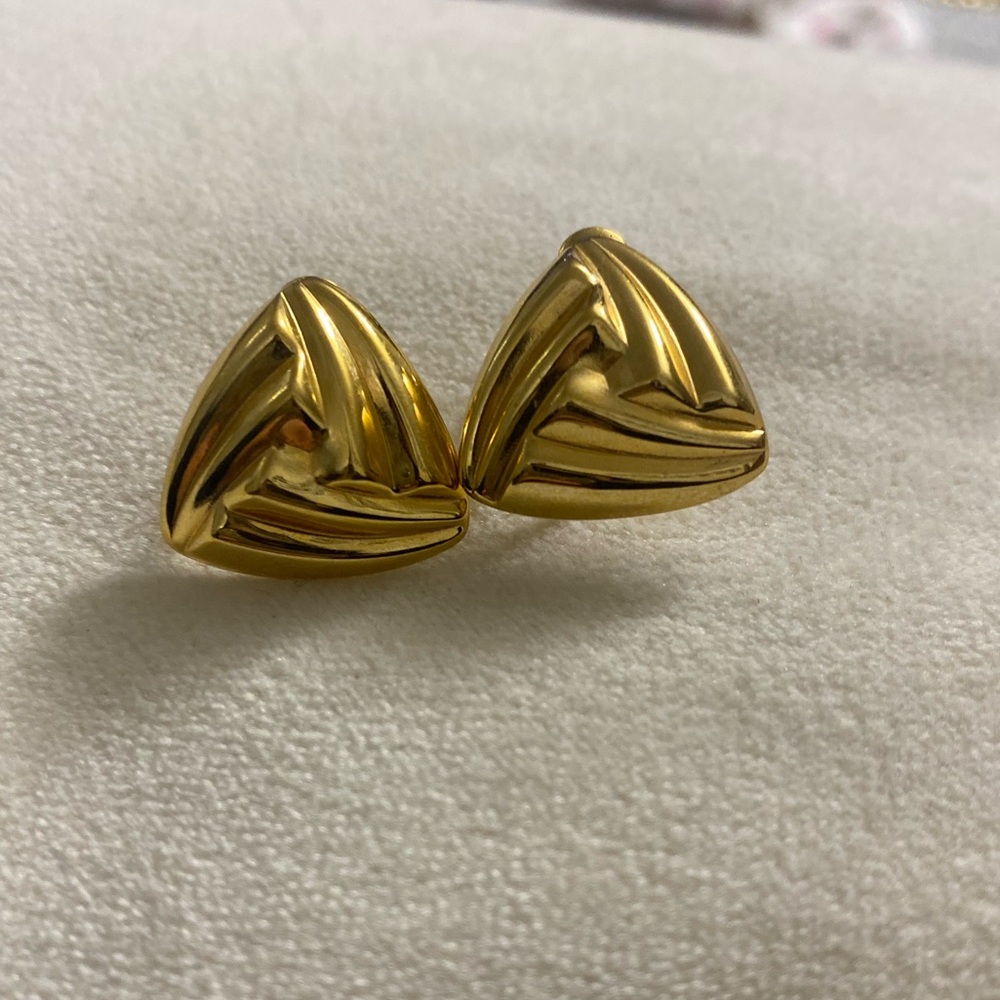 Vintage Napier Gold Chevron Earrings